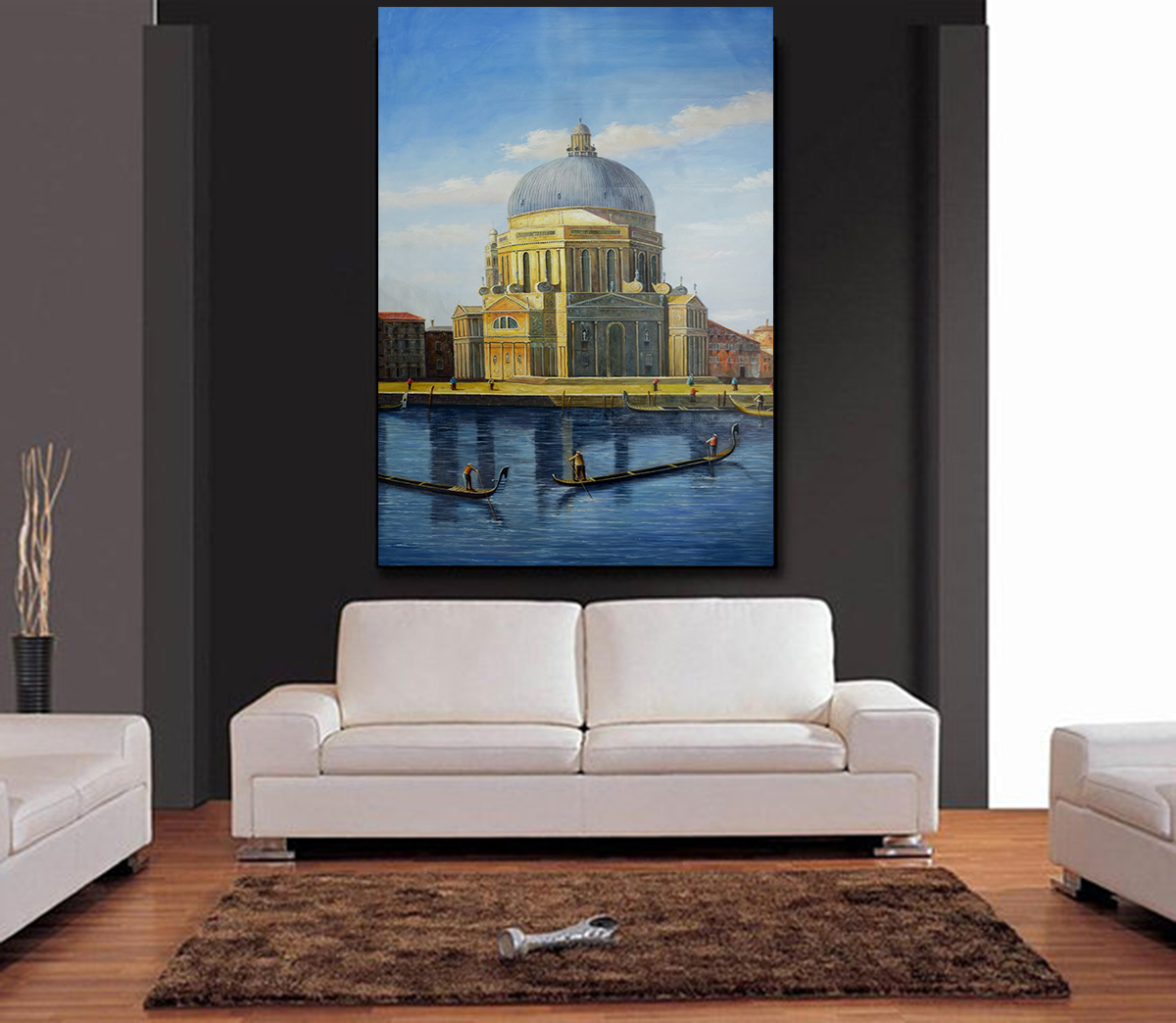 Hand-painting Abstract Venice Oil Painting Oversize Double Room